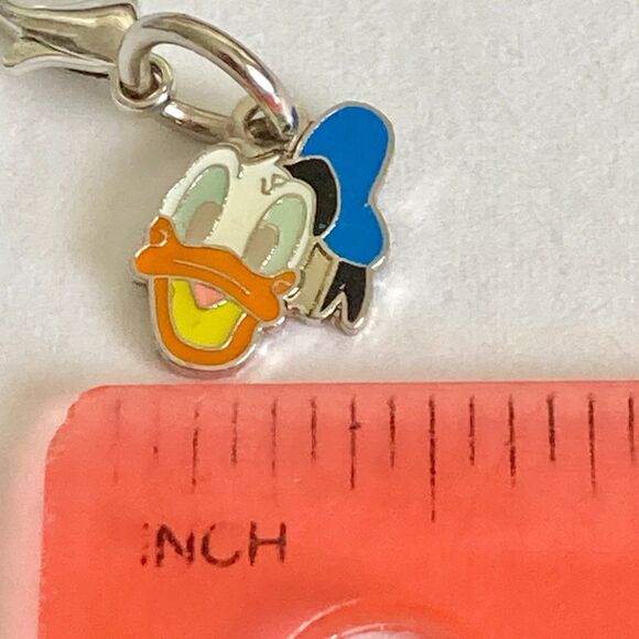 Vintage Disney Happy Donald Duck Clip On Charm Zipper Pull Bag Purse Signed Back - Picture 6 of 7